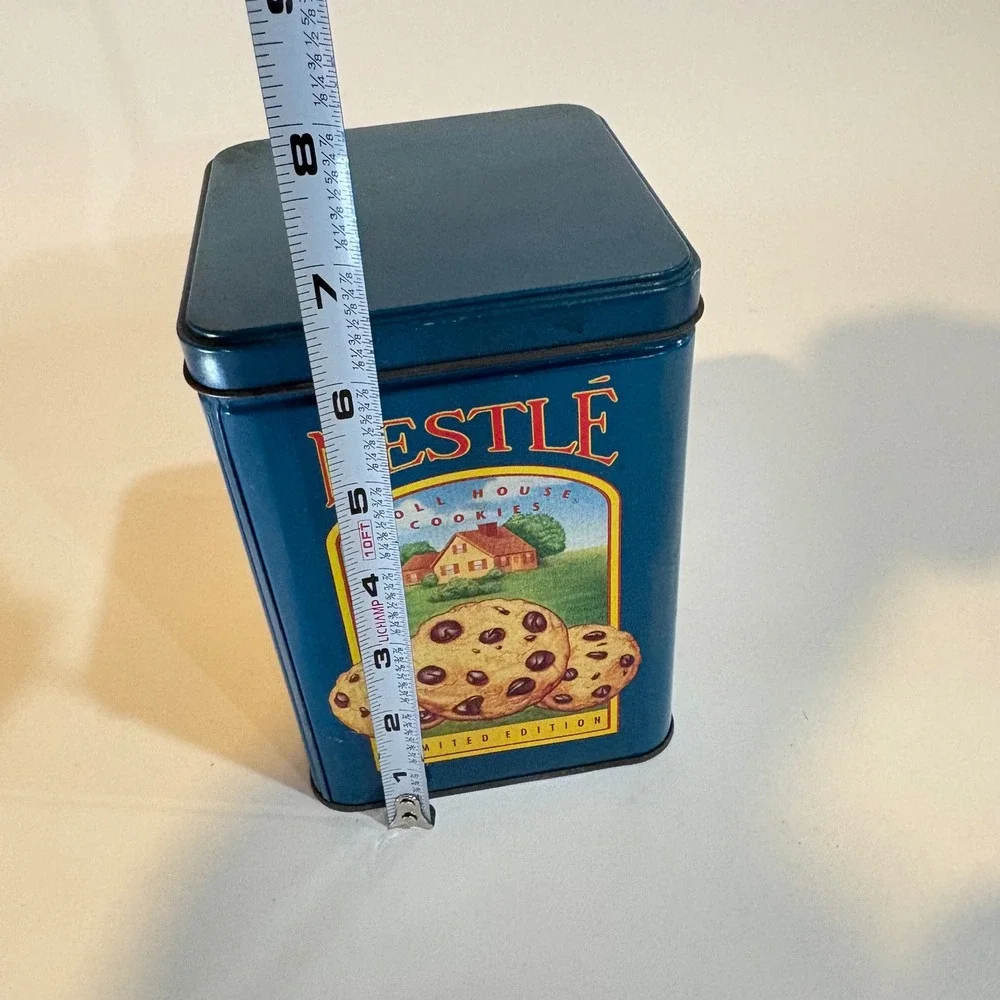 Vintage Nestle Toll House Cookies Limited Edition Blue Collectible Tin Canister